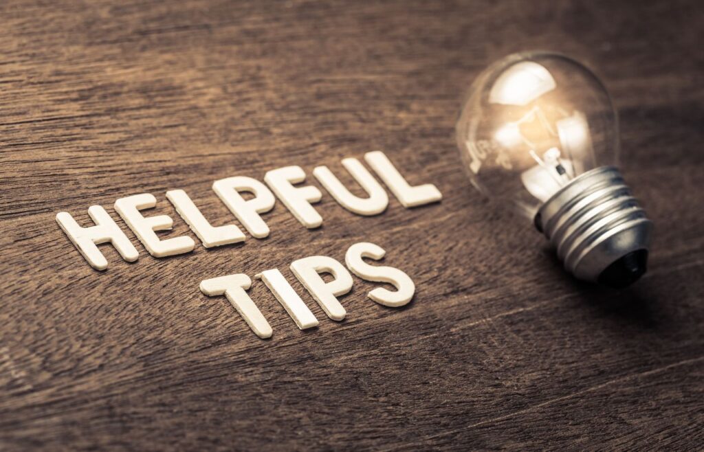 Travel agency marketing strategies - Shows a lightbulb and the words 'Helpful Tips'